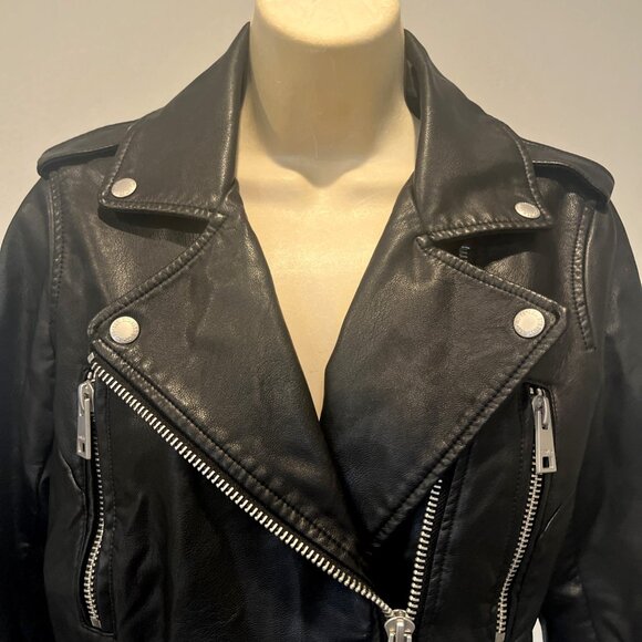 Levi's Black Faux Leather Asymmetrical Zip Motorcycle Moto Jacket - Picture 9 of 16